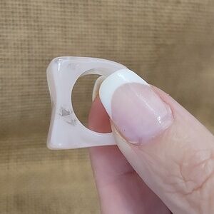 PINK RETRO MOD MARBLED ACRYLIC RING